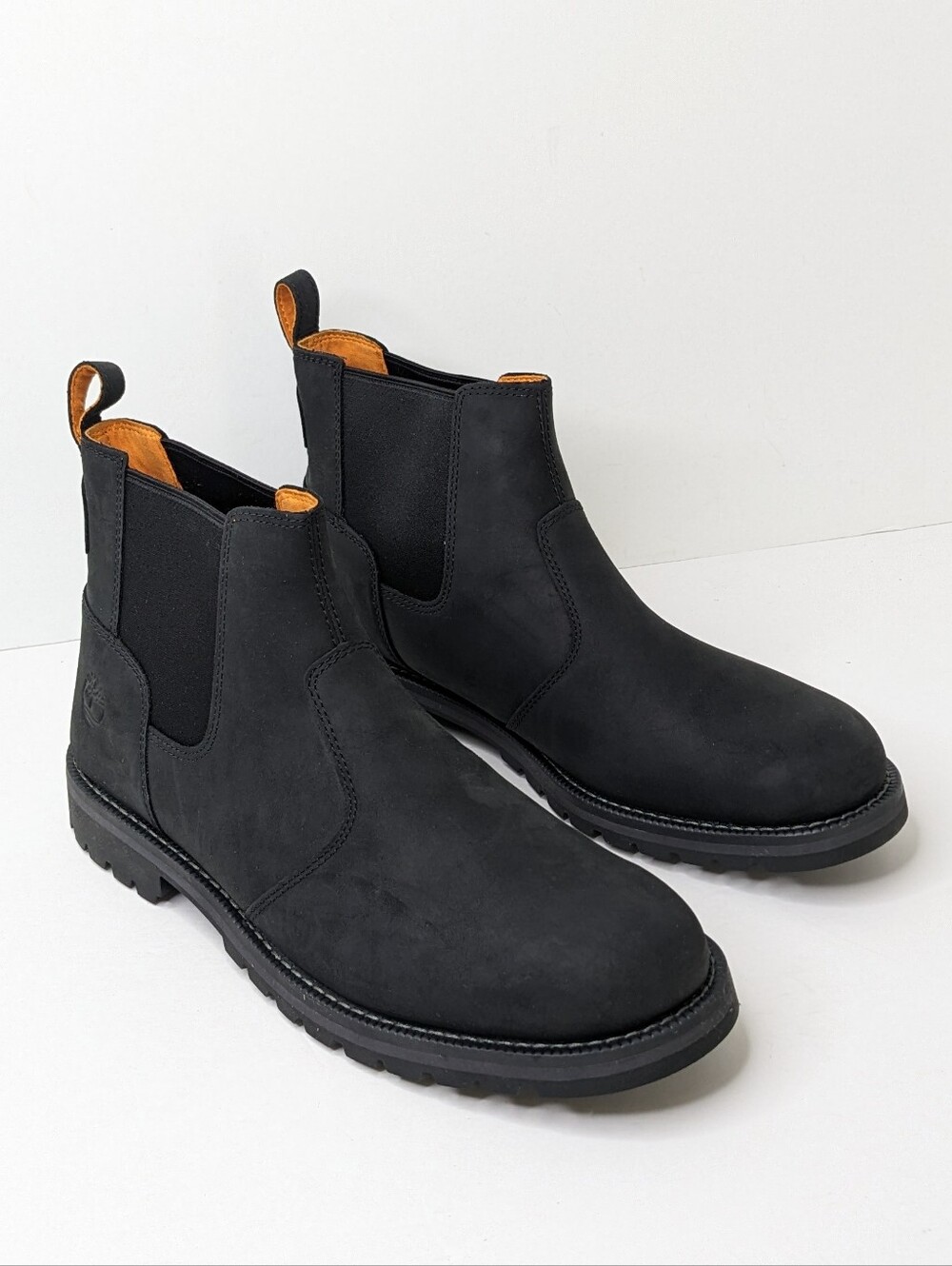 Timberland Redwood Falls Mid Chelsea Boots Black Leather Mens 10.5